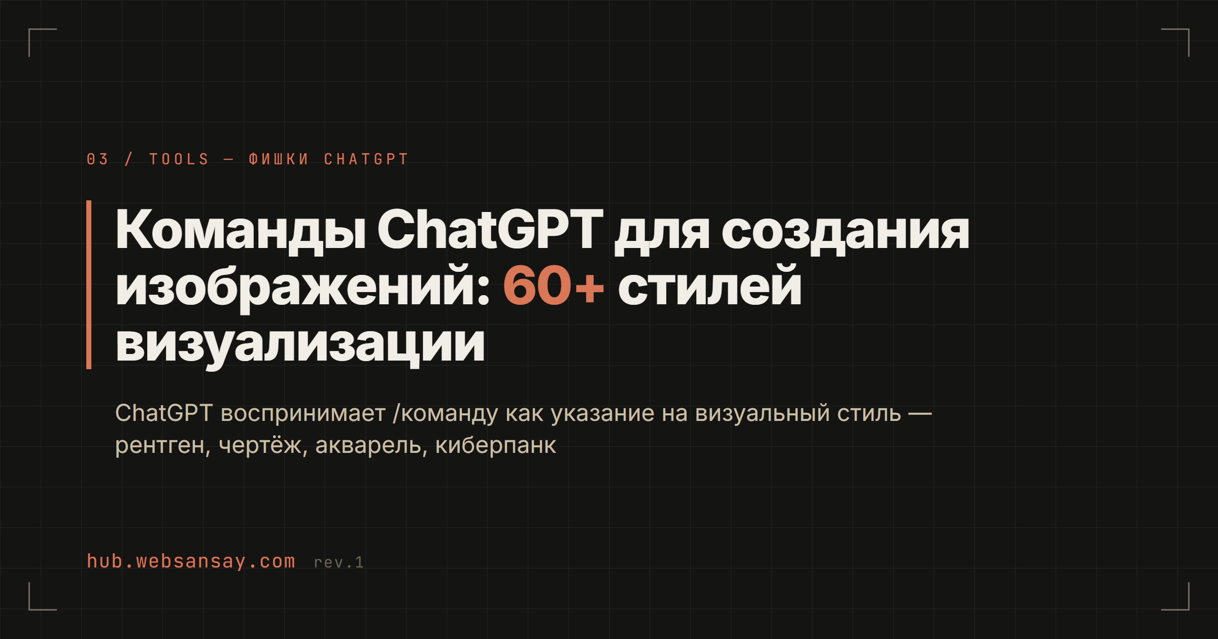 Slash-команды ChatGPT для визуализации - справочник
