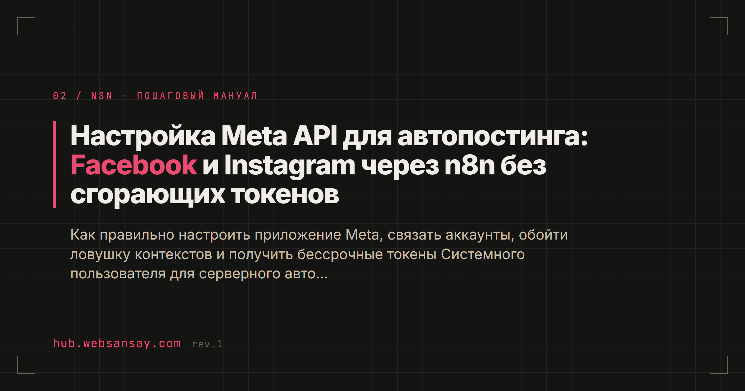 Настройка Meta* API для автопостинга в Facebook* и Instagram* через n8n